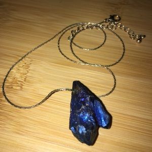 Brilliant Blue Stone Quartz with Gold Chain